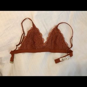 Madewell Lace Liana Triangle Bralette, Red